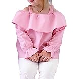 長袖シャツトップ 女の子 ワンネックブラウス フレアスリーブ ロータスリーフカラー スリング ピンクトップ かわいい 子供服 夏服 秋服 70 80 90 100 0〜24ヶ月2〜3歳 (2-3歳, 