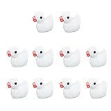 Fenteer ミニチュアドールハウス装飾品　白いアヒル　妖精　庭　かわいい　10個　樹脂　　盆栽　マイクロ風景