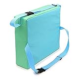 EchoAcc®子供用クッション ひも付き 椅子用 高さが変わる食事クッション ベルトで固定するだけの簡単装着 様々な椅子に適用 (青)