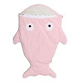 スリーピングバッグ ベビー サメの寝袋 新生児着 ぐるみ ベビー布団 寝袋 赤ちゃん 寝冷え防止 魚 寒さ対策 可愛いサメ (ピンク)