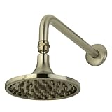 Kingston Brass K126A8CK KINGSTON BRASS HERITAGE 6 in. ROUND SHOWERHEAD WITH 12 in. SHOWER ARM, SATIN