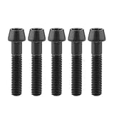 Ruifu M8x15 20 25 30 35 40 45 50 mm P1.25 チタン合金コニカルヘッド六角穴付ボルト 5個入 (M8x40mm, ブラック)