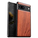 Carveit 木製 カバー 対応Pixel 7a ケース 【天然木+TPUシリコンツーインワン】 耐衝撃 グーグルピクセル 7a ケース 滑り止め 指紋防止 (黒い木-白木スタイル)