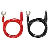 Lovoski 　1ペア　ブラック＆レッド　35mmワニ口クリップー6mm U型スペードプラグケーブル