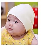 新生児帽子　ビーニーハット　ニット帽子 赤ちゃん 帽子 17色あり (S(0-10ヶ月 、頭囲30-48cm）, アイボリー（Lvory）)