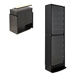 【福袋】【地球家具】フィギュアラック[レギュラ 浅型 ブラック][ハイタイプ本体＋上置ロータイプ]【耐震 専用 フィギュア 棚】 [鍵付きコレクションケース]