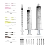ฅnekonoteฅ インク注入用注射器 (シリンジ1ｍL、5mL、10mL)＆注射針(平カット18G、20G、22G 1.5cm) (各5本セット) 【国内検品】