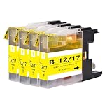 brother インクカートリッジ ブラザー LC12 LC17互換プリンターインク LC12Y イエロー LC17Y 4本セット 大容量タイプ 残量表示可能icチップ付 大阪インク