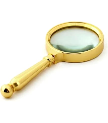 Amazon | Fiegcit 虫眼鏡 アンティーク ハンドルーペ 10X 読書用拡大鏡