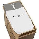 Sweet Jojo Designs Grey and White Deer Changing Pad Cover for Woodsy Collection by [並行輸入品]