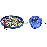 Amerzam おもちゃ収納袋 プレイマット ストレージバッグ ドローストリングバッグ 一瞬でお片付け 大型 防水 直径150cm(ブルー)