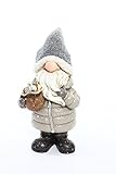 Alpine DEE108 14 in. Winter Gnome Statuary