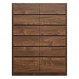 丸田木工 チェスト タンス 収納 キューブ 幅90 幅100 幅120 4段 6段 ホワイト色 オーク色 ウォールナット色 木製 桐箪笥 日本製 国産 大川家具 (幅90-6段チェスト, ウォールナット色)