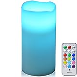 ottostyle.jp 【Lサイズ リモコン付き】 LEDイルミネーションキャンドルライト 蝋(ワックス)使用 【12色カラー＆ゆらぎモード＆照明モード/明るさ2段階調整、消灯タイマー付き】