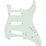 Musiclily Pro ST60's 64年式 ヴィンテージ SSS ストラトキャスター用ピックガード American Stratストラトエレキギター用、3Pブラック