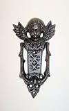 ABC」製品「 – Heavy Cast Iron – Angelドアノッカー – アンティークデザインバックフォーム – The Good Old Days – (深いダークブロンズ – 素朴な色仕