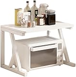 プリンター台 プリンターラック プリンタ台 キャスターなし プリンター 収納 デスク上 木製 角丸 耐荷重 2段 台 プリンターワゴン オーディオラック 卓上収納 プリンター収納 オーディオ ラック 机上＆机下台 コピー機置き台 キャスター付き プリンタースタンド 幅60×奥行35×高さ65cm オフィス 部屋 収納用 (ホワイト,2段)