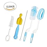 HAL Set of 5 baby bottle brush and Nipple brush and Straw Cleaner by HAL