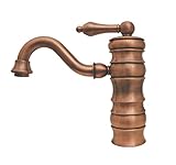 Whitehaus WHVEG3-1095-ACO Vintage-3 6 5/8-Inch Single Hole/Single Lever Lavatory Faucet with Traditi