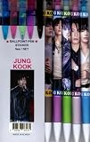 ジョングク グッズ ボールペン 5本セット + ステッカー K-POP