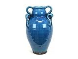 UTC 76049 Turquoise Ceramic Vase with Tuscany Accent by Urban Trends Collection [並行輸入品]