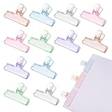 目玉クリップ 12個セット 6色 固定クリップ ブッククリップ プラスチック製 かわいい おしゃれ 使いやすい パンチング不要 耐久性 便利