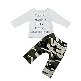 (プタス)Putars ベビー服 子供服 上下セット Tシャツ 男の子 長袖 迷彩柄 HEARTBREAKER 可愛い 秋 冬 スポーツ 運動会 旅行 記念日 プレゼント 0-24ヶ月
