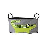 (Newox) ベビーカー用バッグ マザーズバッグ 多機能小物入れ ドリンクホルダー コンパクト 可愛い (ワニ)