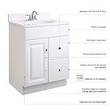 デザインハウスWyndham ready-to-assemble 1ドア/ 2引き出し化粧台、ホワイト 24 Inch 545053 1