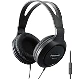 パナソニック(Panasonic) ヘッドホン 軽量 オーバーイヤー有線ヘッドホン マイク付き サウンドとXBS エクストラバス用 ロングコード 3.5mmジャック 携帯電話やノートパソコン用 - RP-HT161M (ブラック)