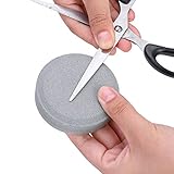 ナイフシャープナー アルミナ鋭利石、シャープナー　ストーン 罰金/粗い組み合わせ石 - 削り器ラウンド両面砥石削り石材を鋭利にするツール 砥石