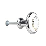 フラワーパターンプルハンドル – TOOGOO ( R ) 5 xセラミック花キャビネットドレッサー引き出しワードローブプルハンドルノブ(シルバー)