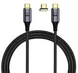 【マグネット端子2個付き】 Type c usb4 マグネット 充電ケーブル usb-c ケーブル サンダーボルト4 対応 ケーブル 2m 100W対応 映像出力 8K@60Hz USB4.0 Type-C マグネット mac pro対応 Thunderbolt 4 対応ケーブル Thunderbolt 3 下位互換 (縦L字型) [並行輸入品]