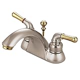 Elements of Design St. Charles EB2629 Centerset Lavatory Faucet with Retail Pop-Up, 4-Inch, Satin Ni