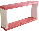 ウォールシェルフ 手作り 天然木 壁掛け棚 棚 壁掛けボックス棚 幅45cmX奥行9cm (オールドローズ色)