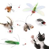 SONGWAY 猫 おもちゃ 虫 ねこじゃらし 飛ぶ虫 玩具 昆虫の大集合52個 交換用 収納箱付き