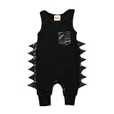 新しい夏の子供服の赤ちゃんシャムワニ歯パーソナライズされた赤ちゃんの服コットンロンパース (66, 黑)