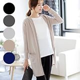 マタニティウェアロングフードカーディガン SOO5102 FREE(フリー) GRAY(グレー)