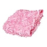 B Blesiya 全5色　バラ花　結婚式　床　カーペット　通路　ランナーマット　敷物　約140x60cm　　 - ピンク