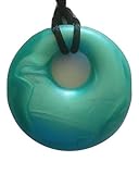 Baby Teething Necklace for Mom Pretty Donut Shaped Pendant (Metallic Turquoise) by Who Baby