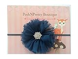 2.5 Chiffon Frayed Ballerina Flower baby PoshNPretty headband - Teal by PoshNPretty