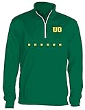 NCAA Oregon DucksメンズOVB Quarter Zip Poly Fleece、フォレスト、L