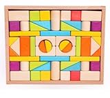 【 Alnair 】 カラー 積み木 知育玩具 木のおもちゃ 木製 おもちゃ こども 【 送料無料 】 (54PCS)