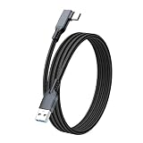 USB Type C ケーブル L字 5m Suptopwxm (10Gbps データ転送 /60W 3A急速充電) USB3.1 Gen2 タイプ c ケーブル USB-A to USB-C 高耐久ナイロン編み スマートフォン・タブレット・ゲーム機などのusb cポートを搭載したデバイスに対応 (ブラック-B, 5m)