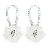 Ama ( TM )ベビー幼児幼児ガールズパールシフォンBarefoot Sockサンダル足フラワービーチサンダル カラー: ホワイト