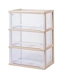 サンコープラスチック 衣類収納浅深3段 シンクワイド 幅60×奥40×高84.5cm ソフトベージュ