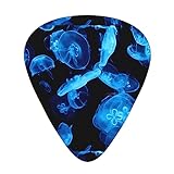 クラゲのパターン ギターピック Guitar Pick 12枚セット ティアドロップ型 エレキギター/アコースティックギター/クラシックギター/ベース等の練習に最適な12枚セット
