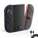 Switch 2 Joycon対応 充電式グリップ AstroniSync 人間工学に基づいた設計 プレイしながら充電 LEDインジケーター搭載 軽量で着脱しやすい構造 Type-C急速充電ケーブル付き スイッチ2本体用アクセサリ