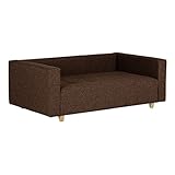 arne ベンチソファ ベンチ イス 背もたれ 肘掛け 片肘付き コーナーソファー Baggy DX-コの字 3×5 ファブリック ダークブラウン