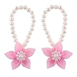 FEITONG@ Trendy 1Pair Pearl Chiffon Barefoot Toddler Foot Flower Beach Sandals Anklet (Pink) by FEIT